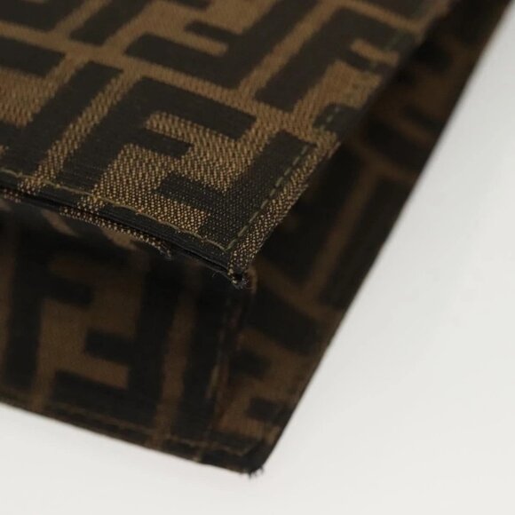 FENDI Zucca Canvas Shoulder Bag Black Brown Auth 129768 - Picture 4 of 16